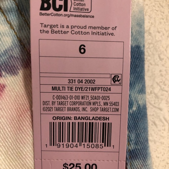 Wild Fable Straight Leg Carpenter TieDie Jean White Colorful - Picture 4 of 7